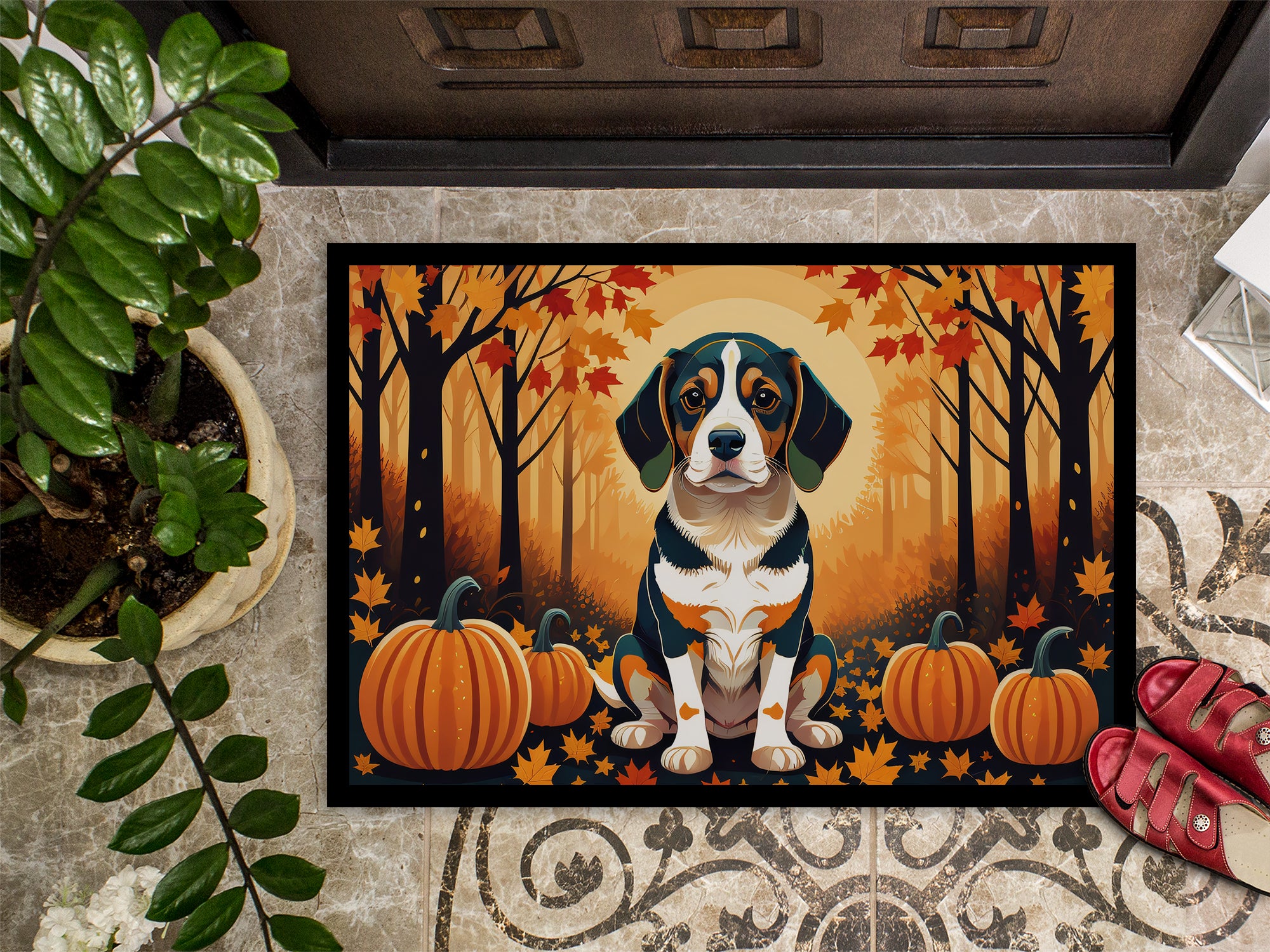 Beagle Fall Doormat 18x27
