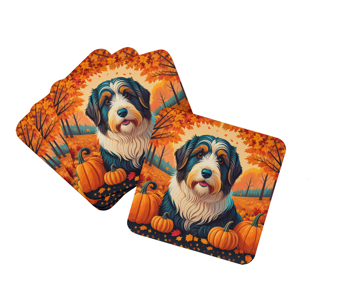 Buy this Bearded Collie Fall Foam Coaster Set of 4