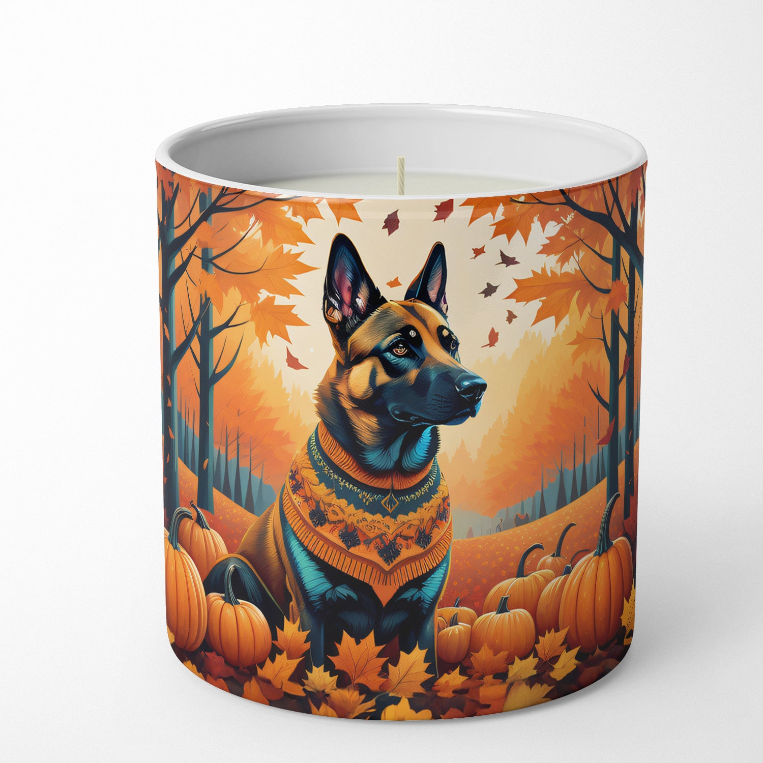 Buy this Belgian Malinois Fall Decorative Soy Candle
