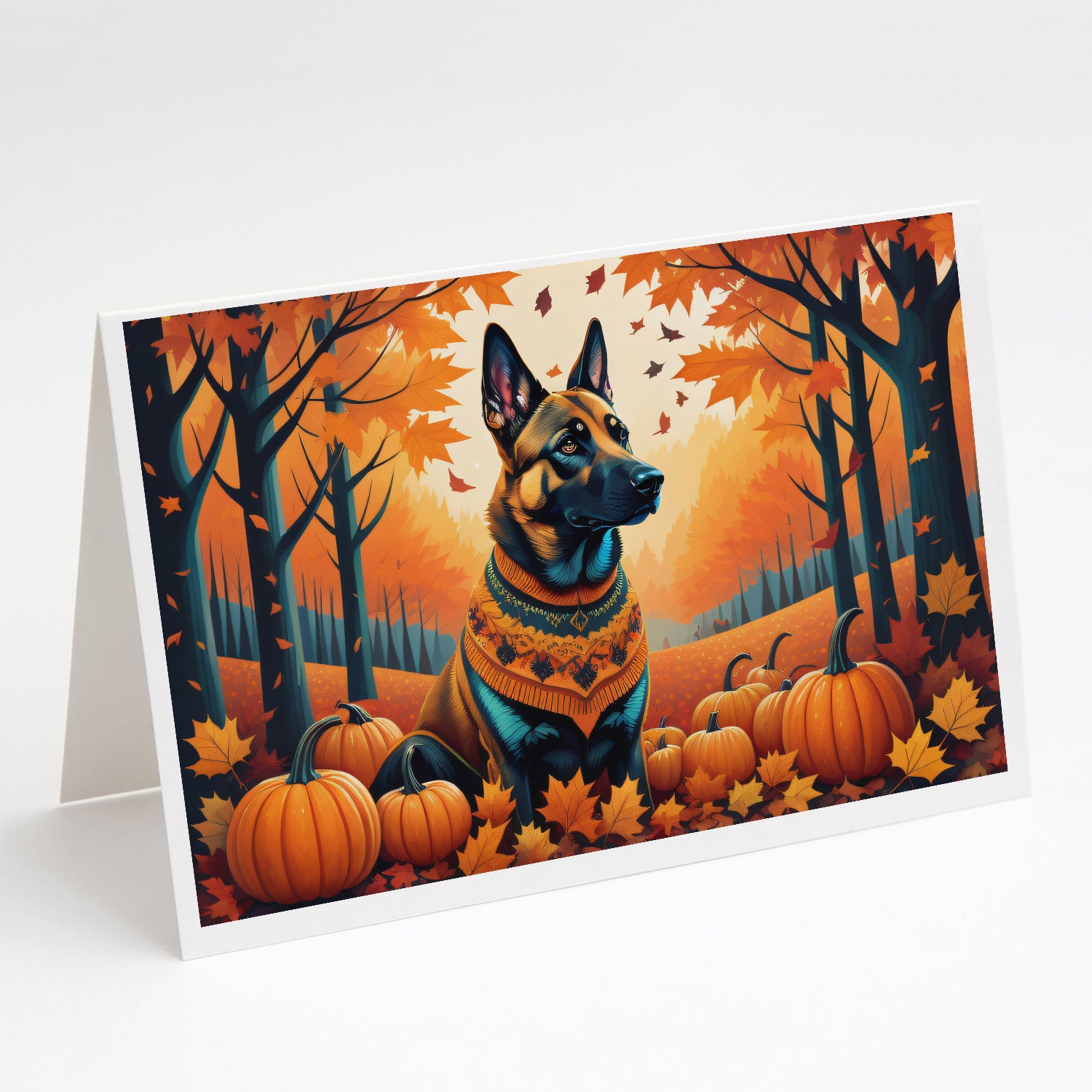 Buy this Belgian Malinois Fall Greeting Cards and Envelopes Pack of 8