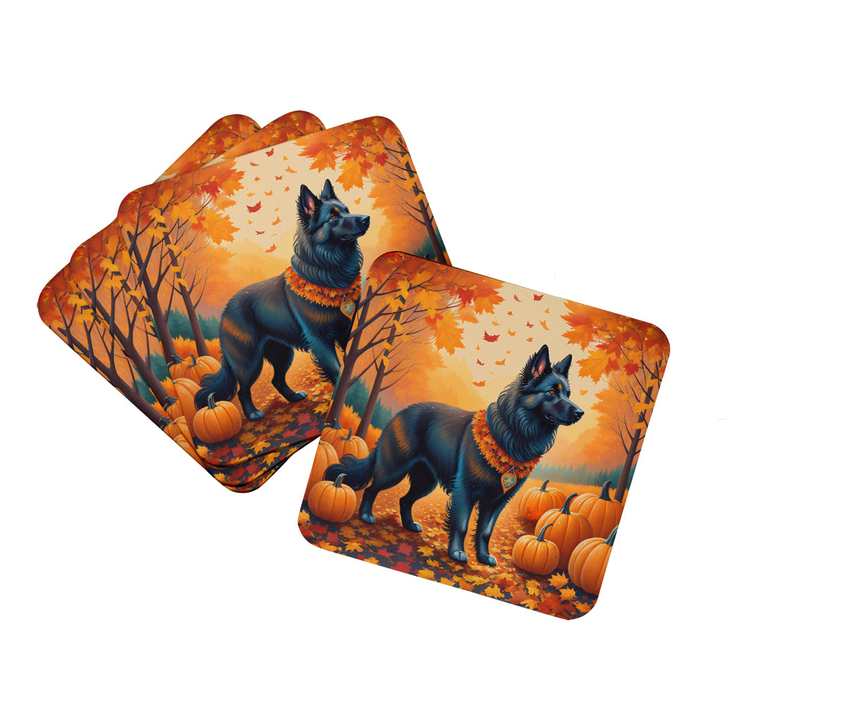 Buy this Belgian Sheepdog Fall Foam Coaster Set of 4
