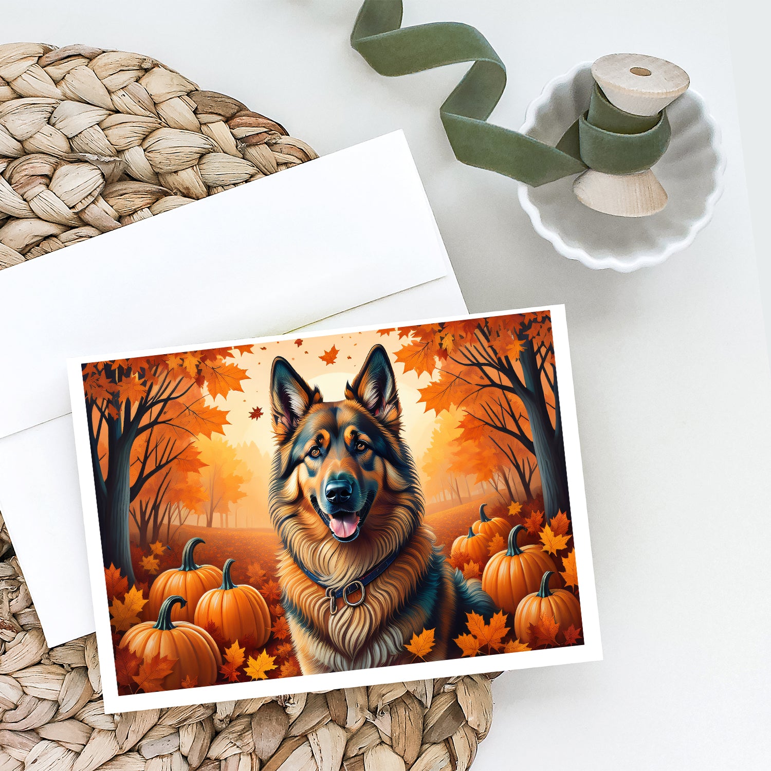 Buy this Belgian Tervuren Fall Greeting Cards and Envelopes Pack of 8