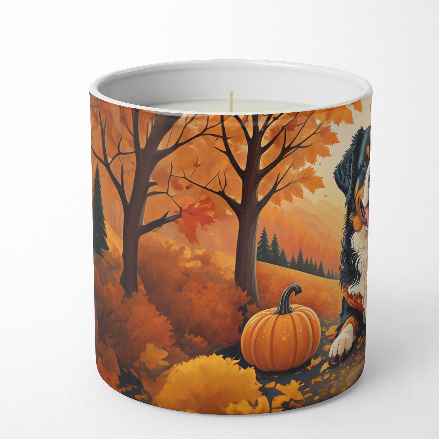 Bernese Mountain Dog Fall Decorative Soy Candle
