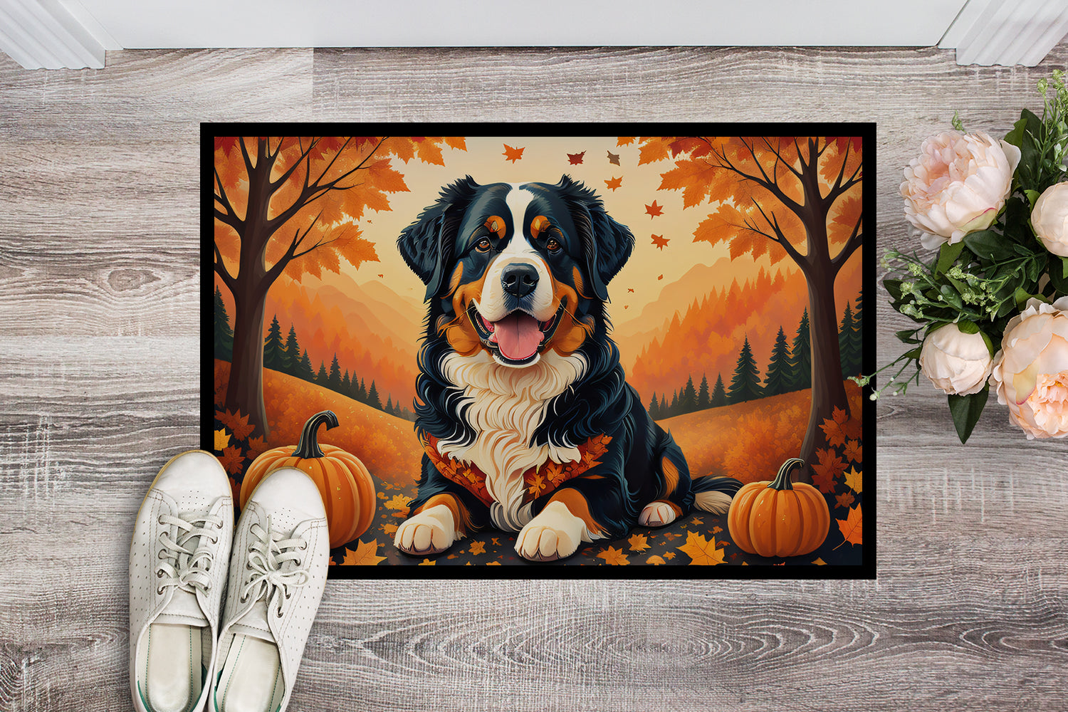 Buy this Bernese Mountain Dog Fall Doormat 18x27