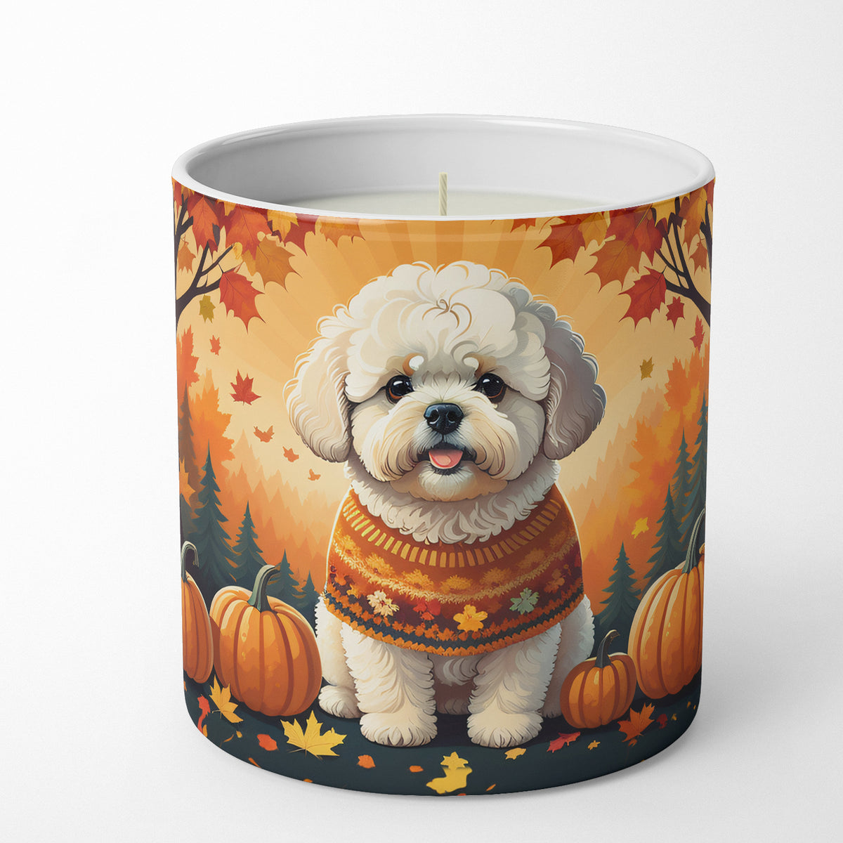 Buy this Bichon Frise Fall Decorative Soy Candle
