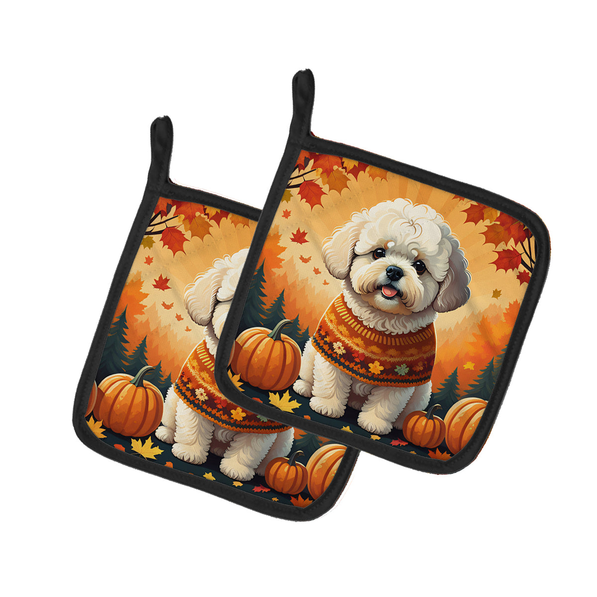 Buy this Bichon Frise Fall Pair of Pot Holders