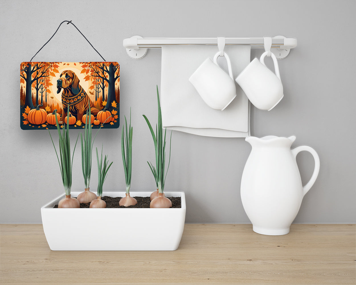Bloodhound Fall Wall or Door Hanging Prints