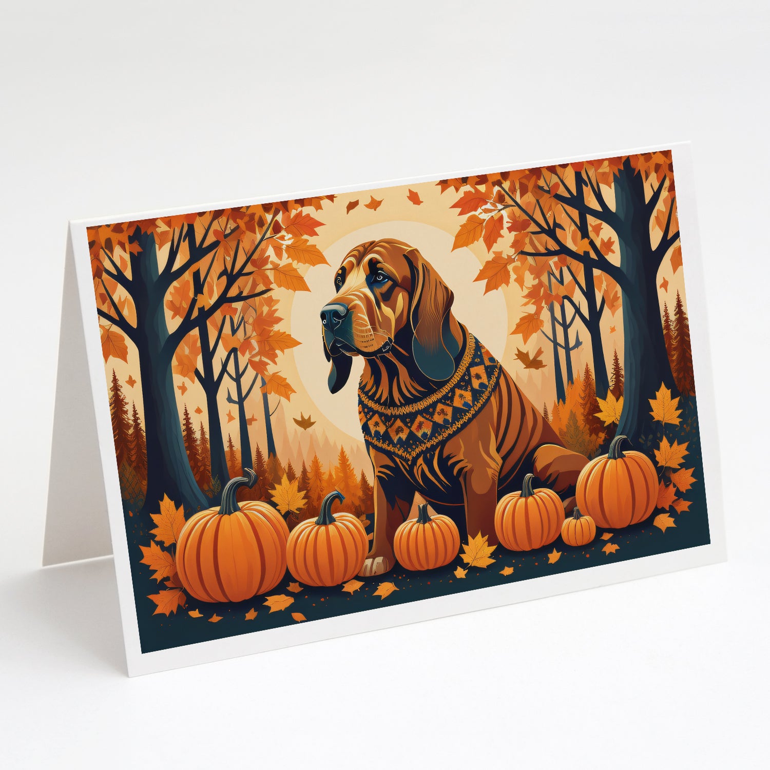 Buy this Bloodhound Fall Greeting Cards and Envelopes Pack of 8