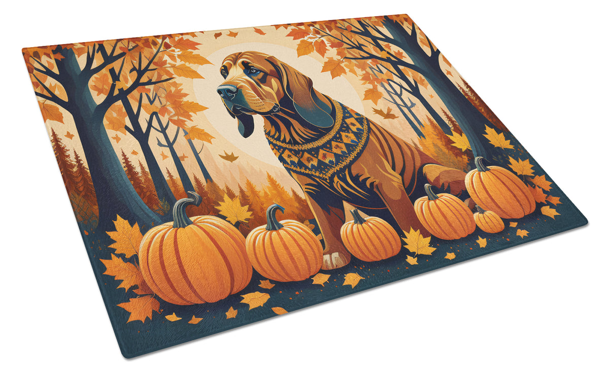 Buy this Bloodhound Fall Glass Cutting Board Large