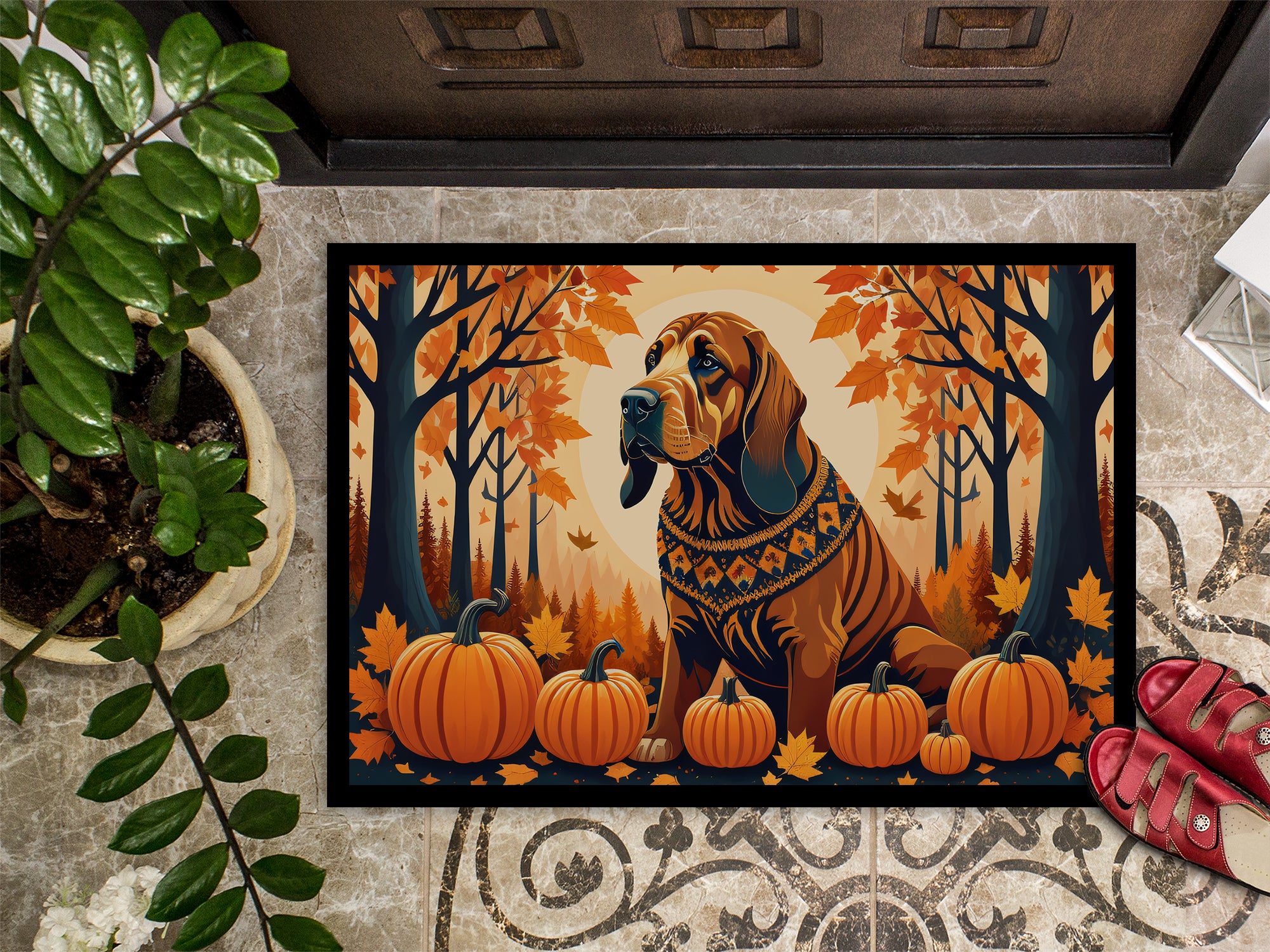 Bloodhound Fall Doormat 18x27