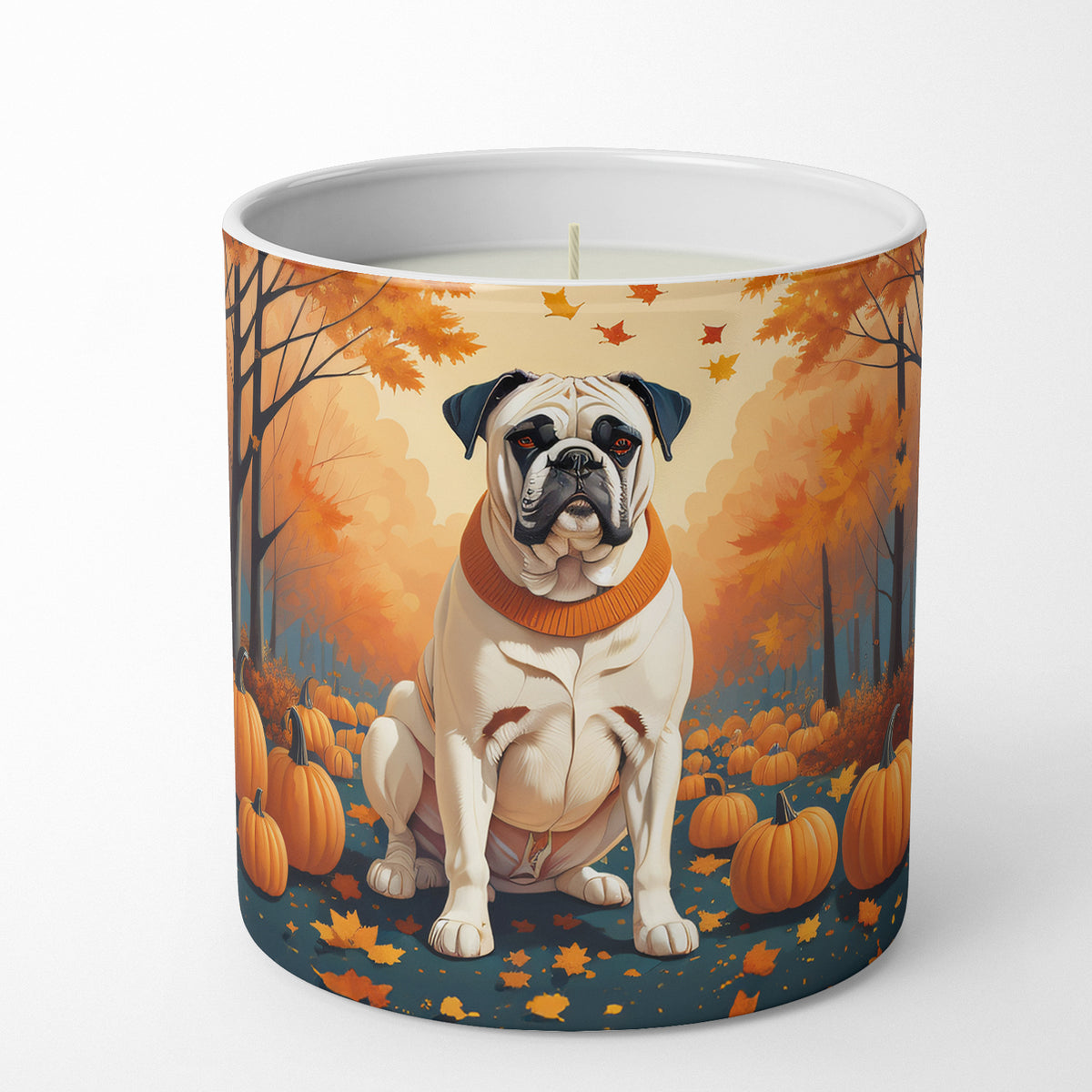Buy this White Boxer Fall Decorative Soy Candle