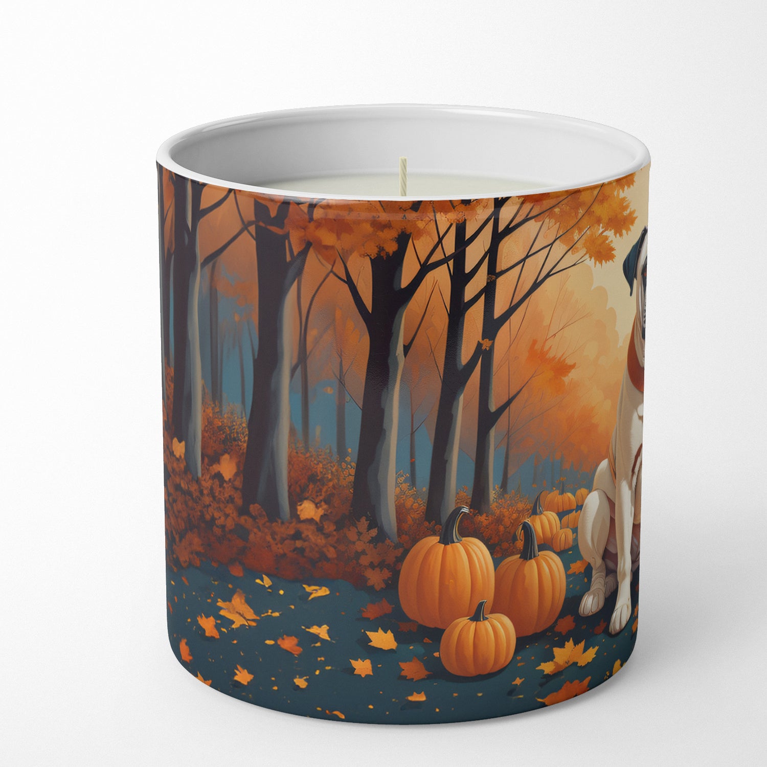 White Boxer Fall Decorative Soy Candle