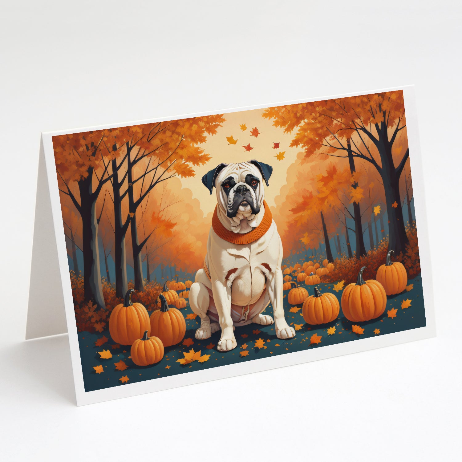 Buy this White Boxer Fall Greeting Cards and Envelopes Pack of 8