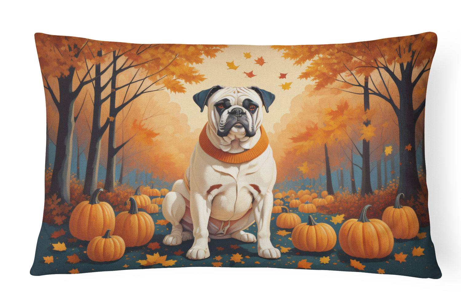 Buy this White Boxer Fall Fabric Decorative Pillow