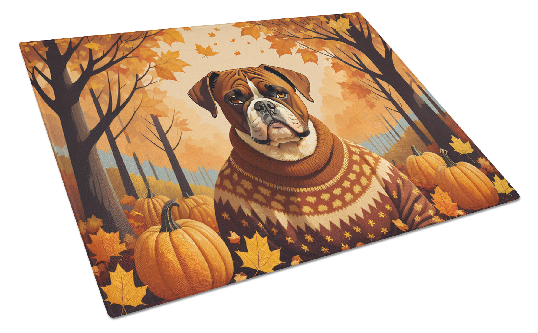 Buy this Boxer Fall Glass Cutting Board Large