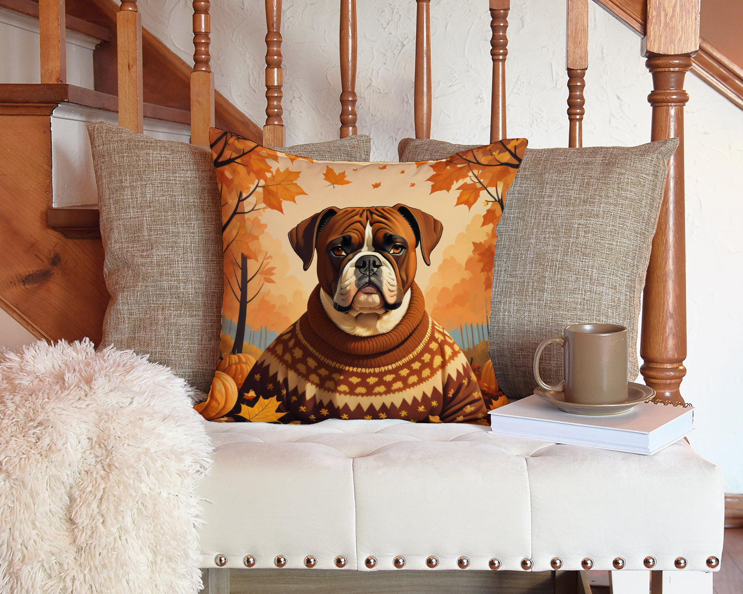 Boxer Fall Fabric Decorative Pillow