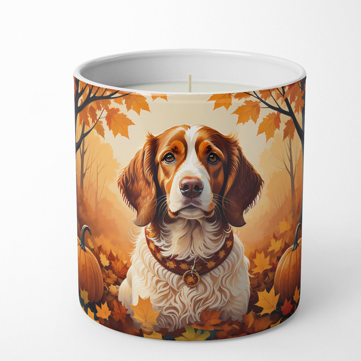 Buy this Brittany Spaniel Fall Decorative Soy Candle