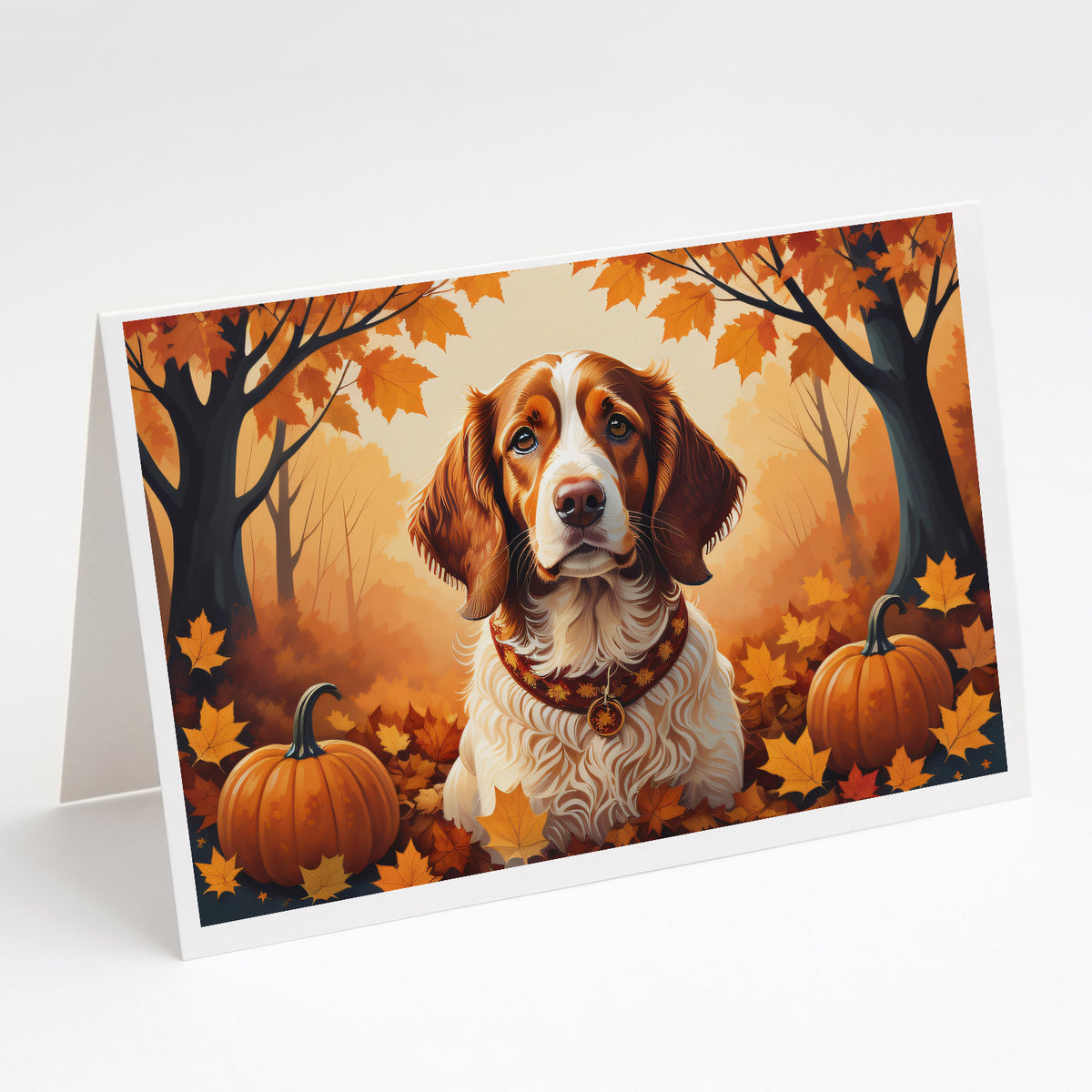 Buy this Brittany Spaniel Fall Greeting Cards and Envelopes Pack of 8