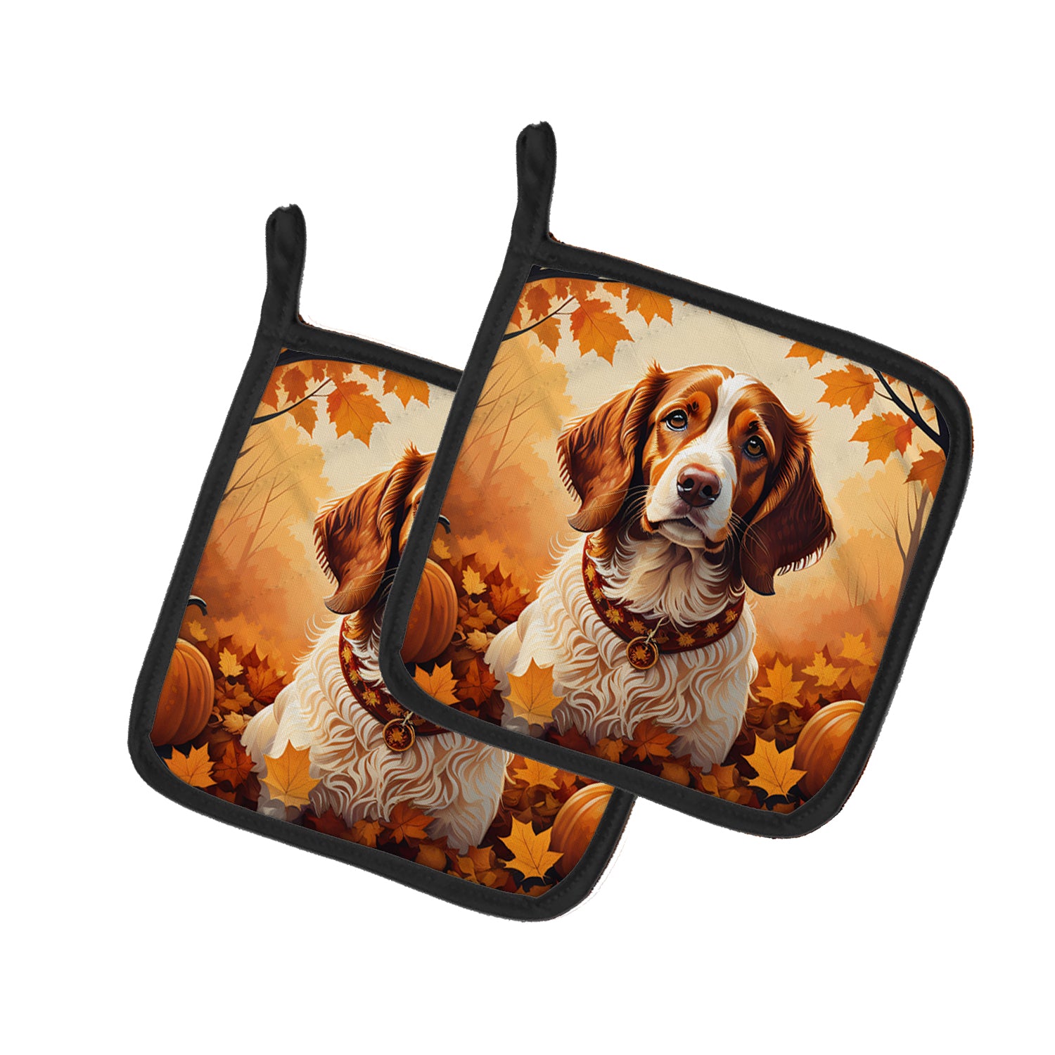 Buy this Brittany Spaniel Fall Pair of Pot Holders