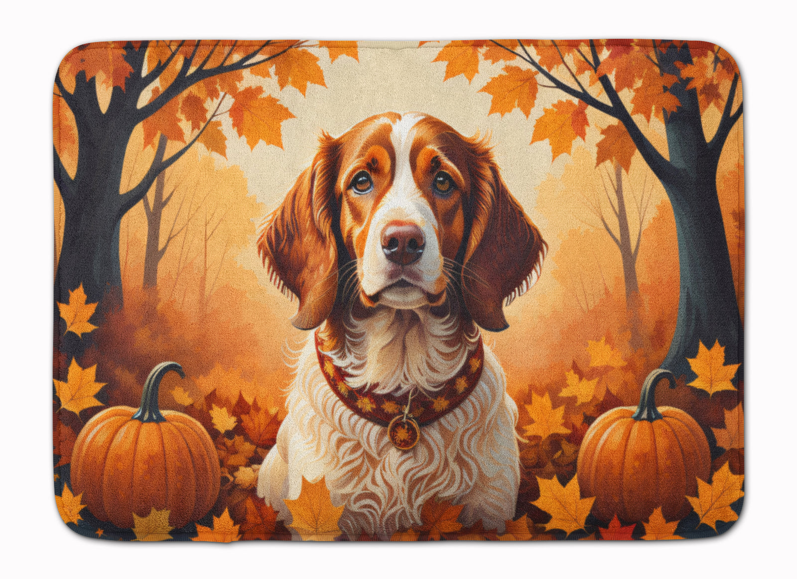 Buy this Brittany Spaniel Fall Memory Foam Kitchen Mat