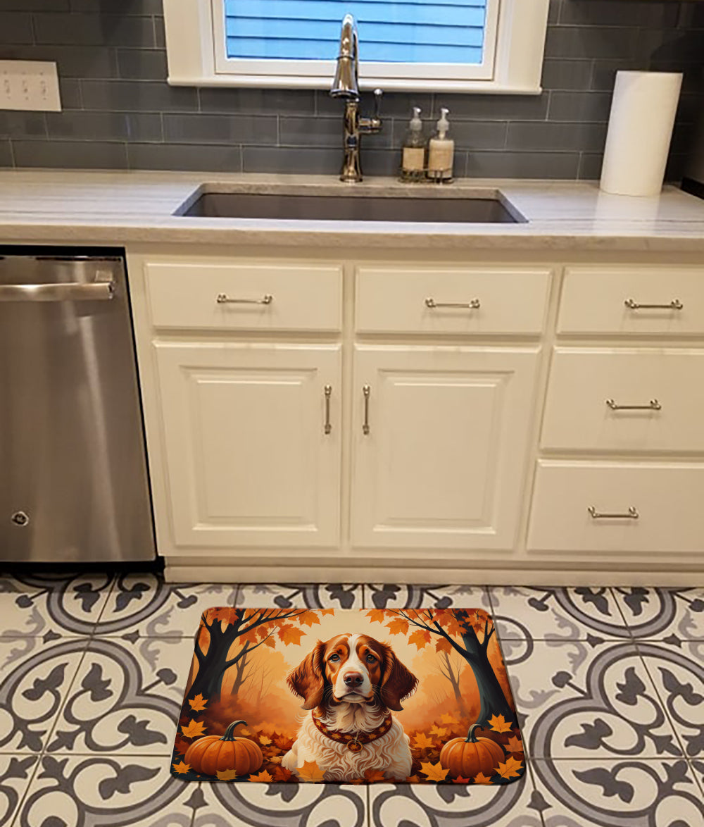 Buy this Brittany Spaniel Fall Memory Foam Kitchen Mat