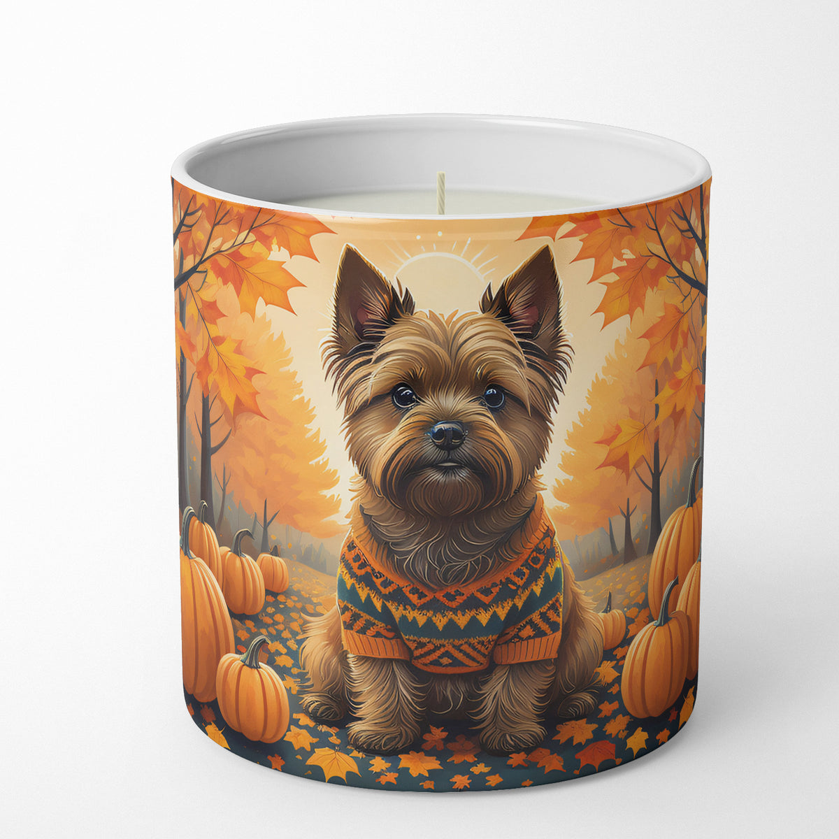 Buy this Cairn Terrier Fall Decorative Soy Candle