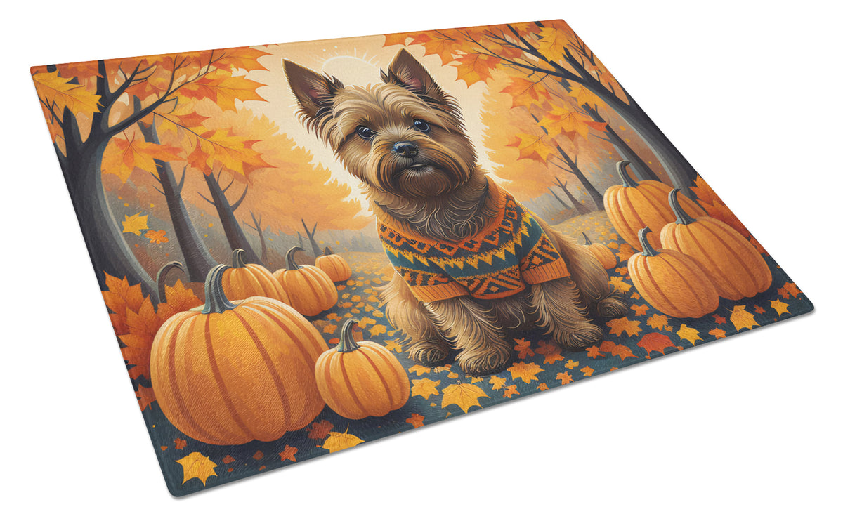 Buy this Cairn Terrier Fall Glass Cutting Board Large
