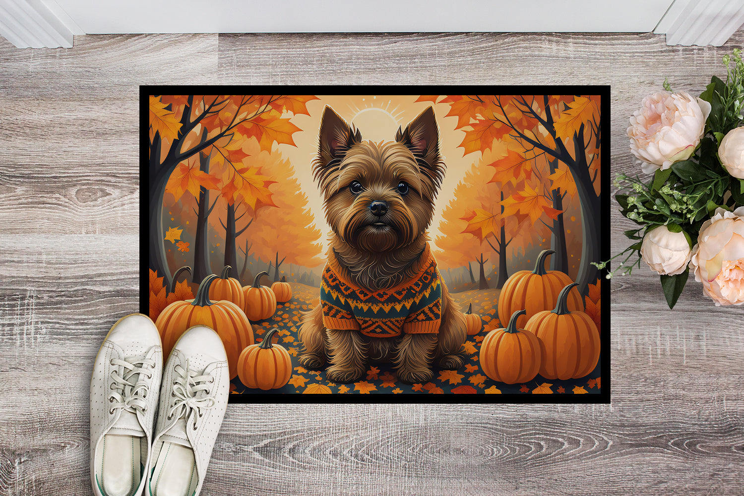 Cairn Terrier Fall Doormat 18x27