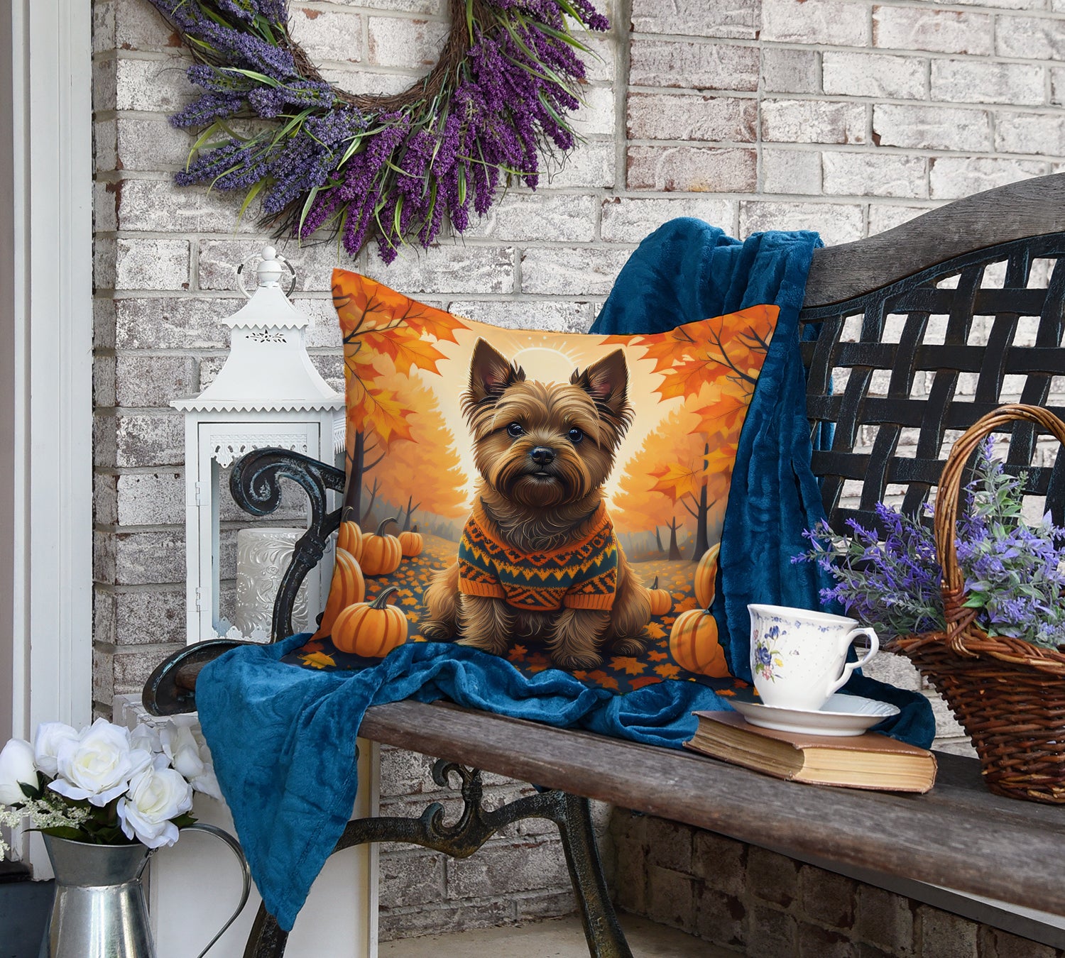 Buy this Cairn Terrier Fall Fabric Decorative Pillow