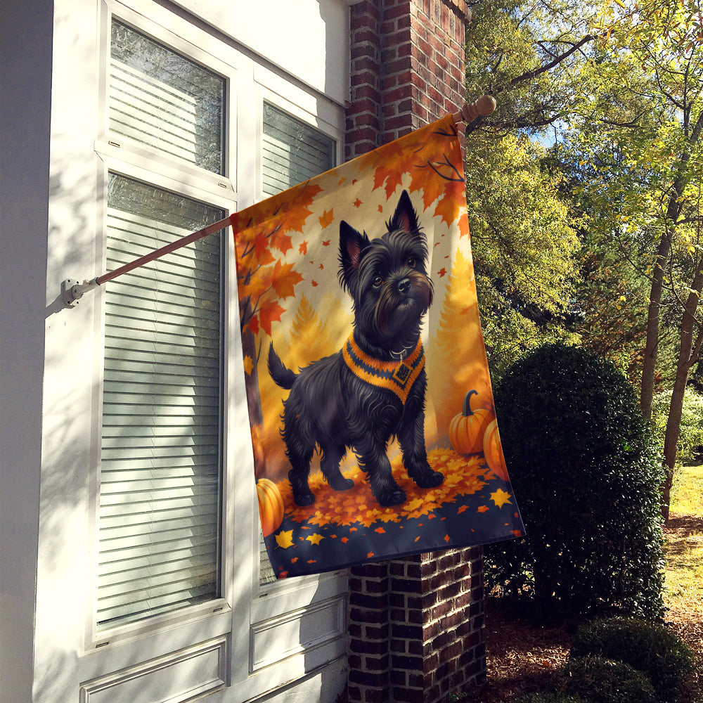 Black Cairn Terrier Fall House Flag