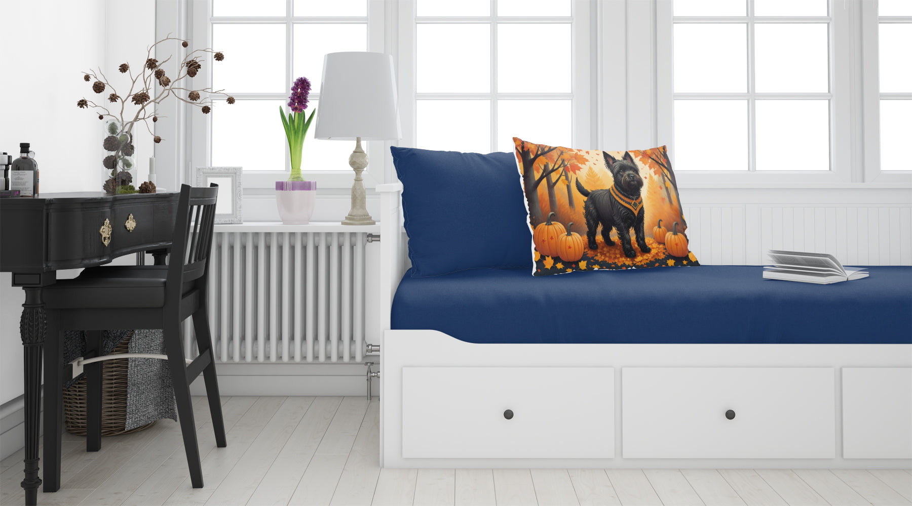 Black Cairn Terrier Fall Fabric Standard Pillowcase