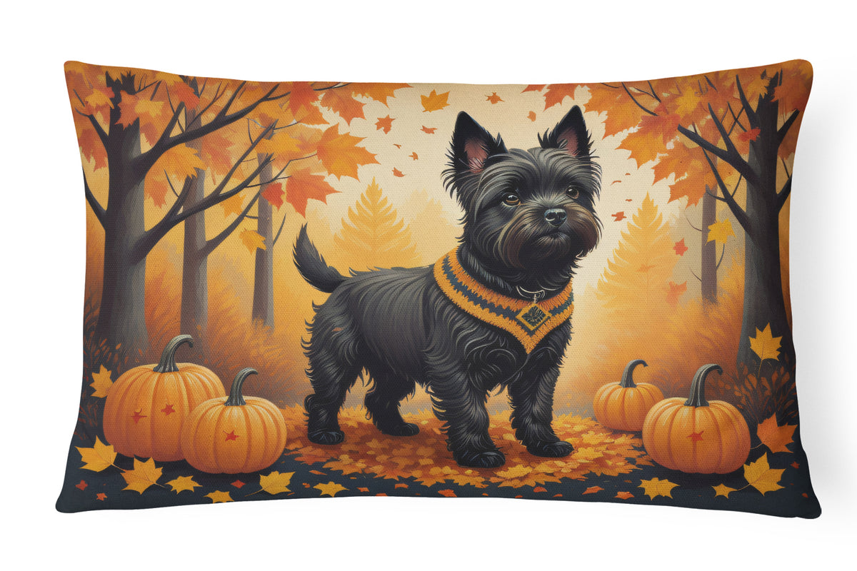 Buy this Black Cairn Terrier Fall Fabric Decorative Pillow