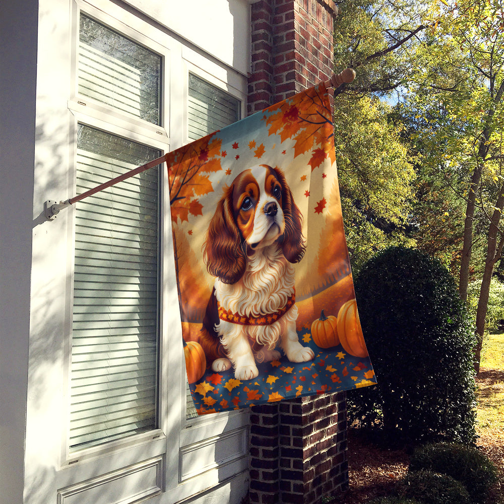 Caroline's Treasures Cavalier Spaniel Fall House Flag