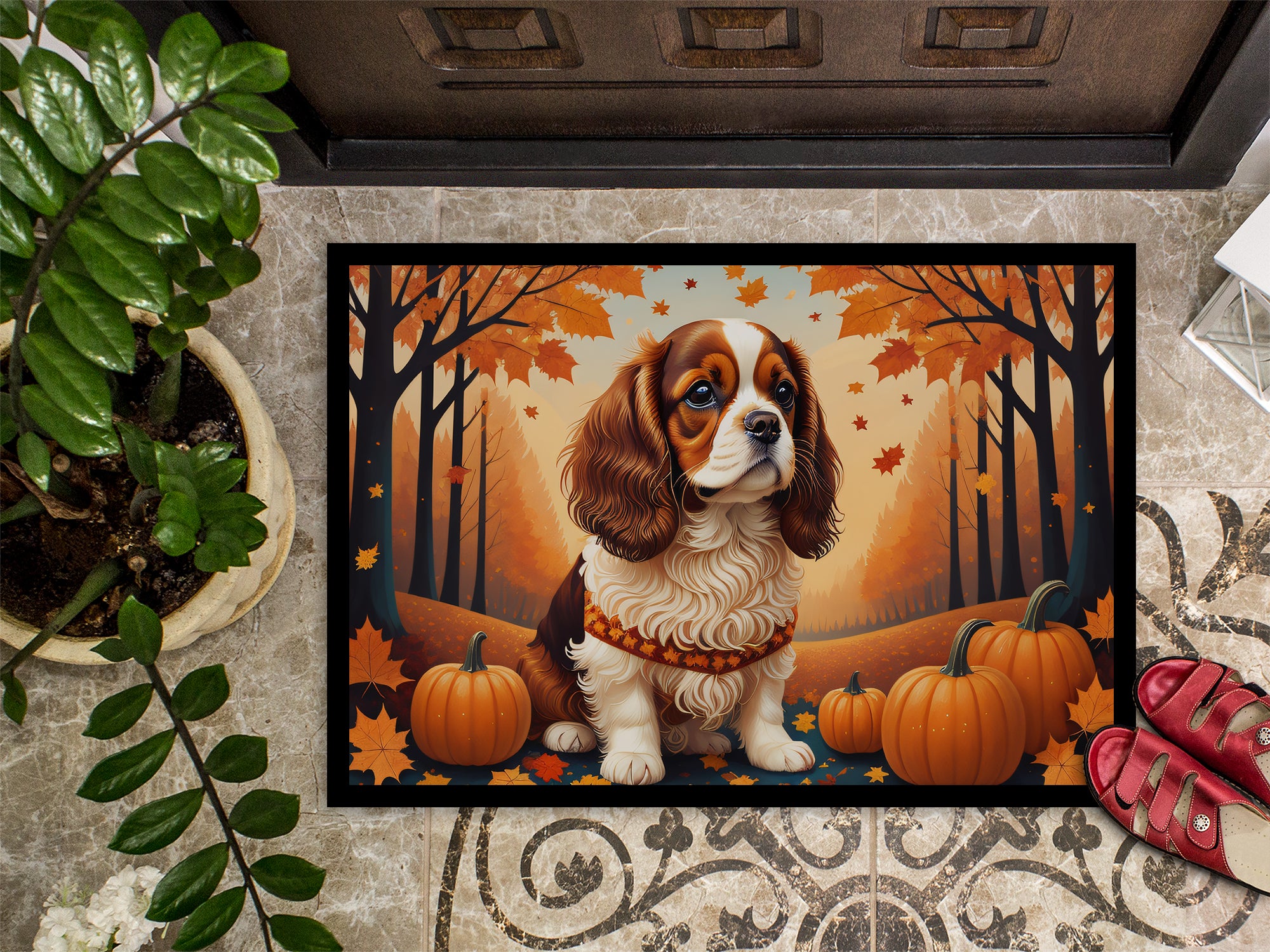 Cavalier Spaniel Fall Doormat 18x27