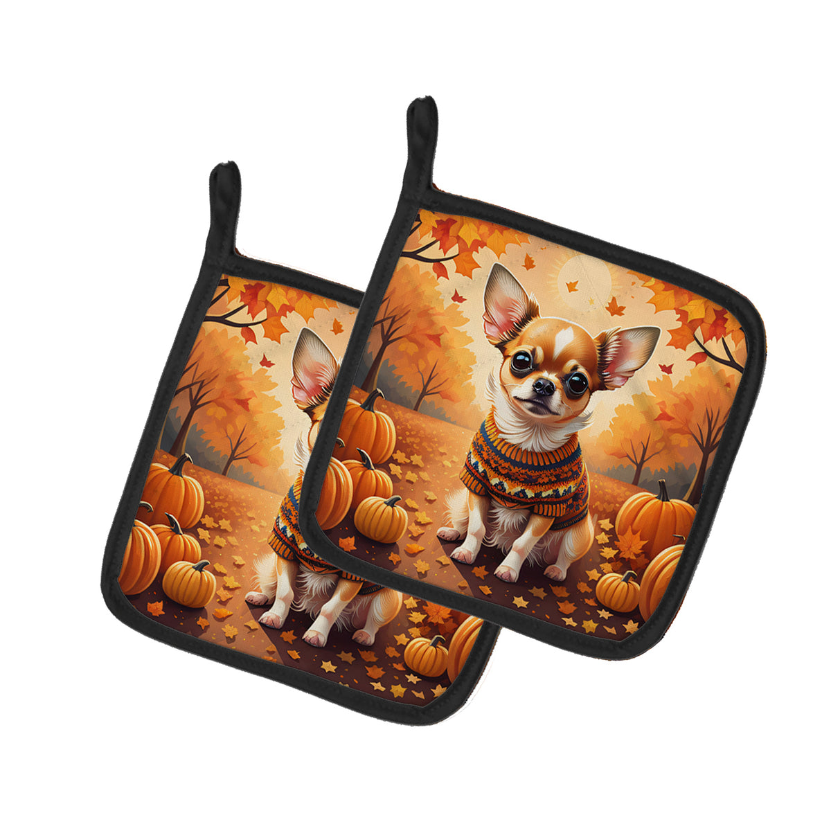 Buy this Chihuahua Fall Pair of Pot Holders