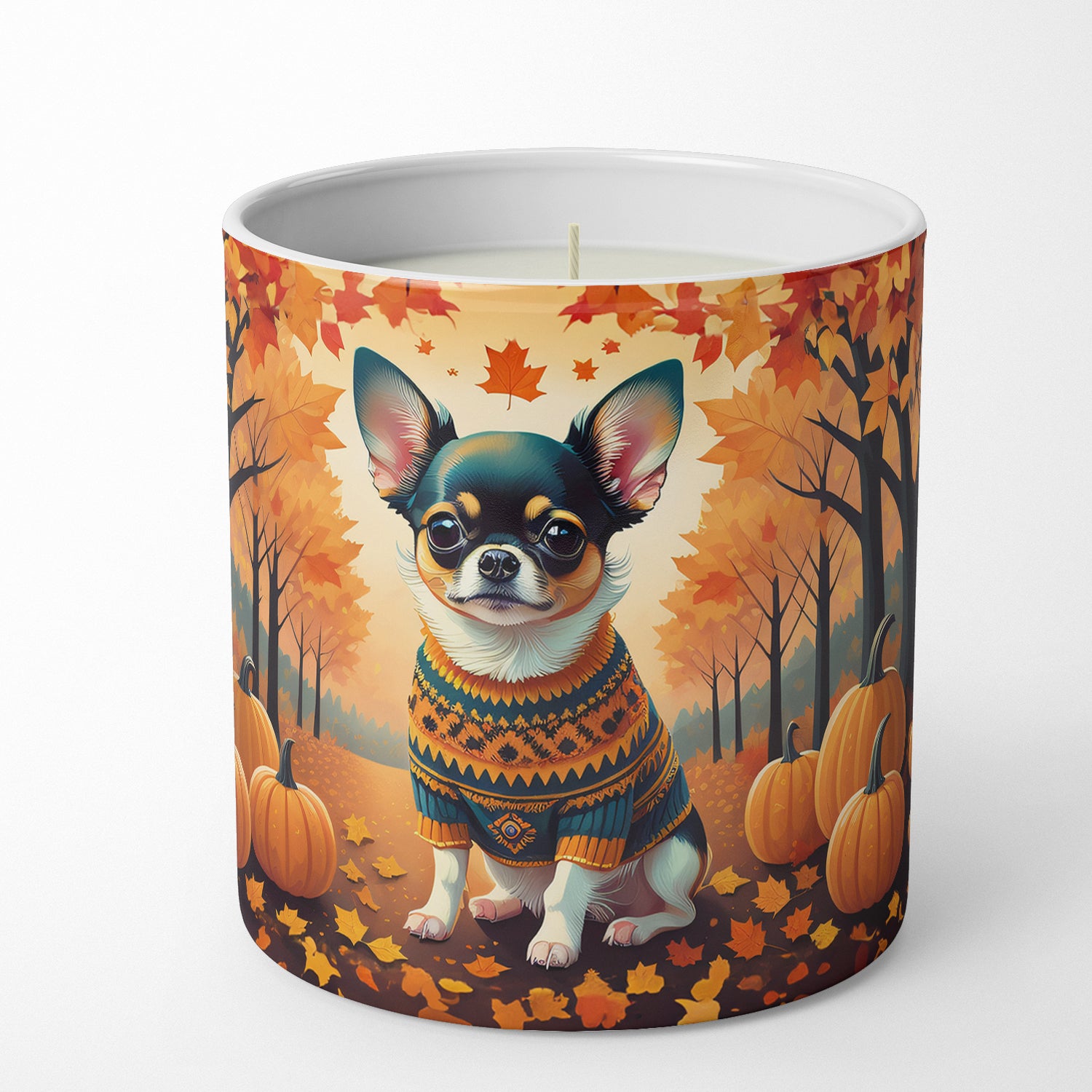 Buy this Tricolor Chihuahua Fall Decorative Soy Candle