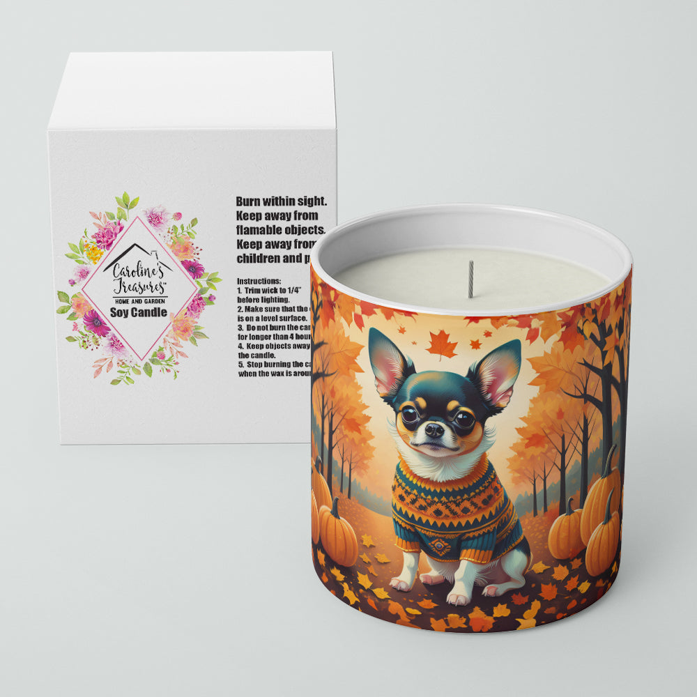 Buy this Tricolor Chihuahua Fall Decorative Soy Candle