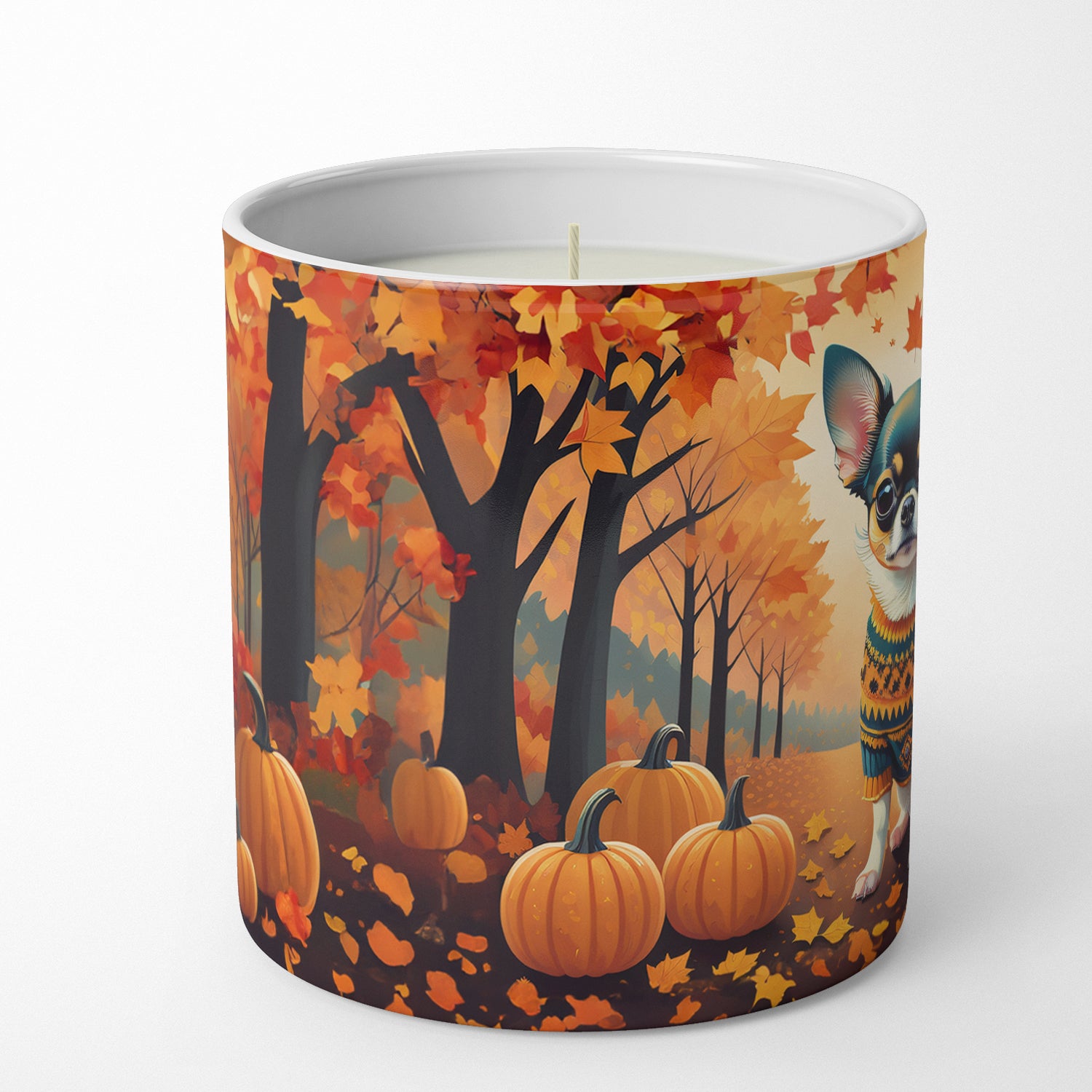 Tricolor Chihuahua Fall Decorative Soy Candle