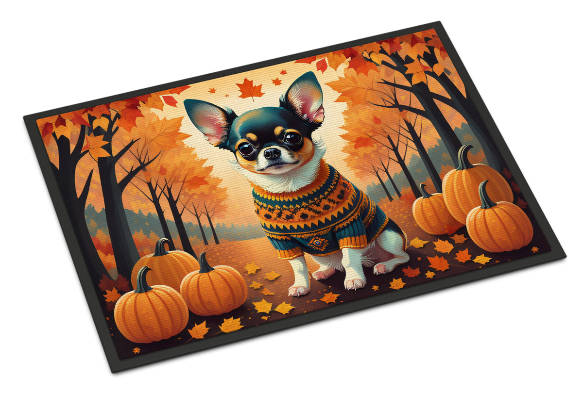 Buy this Tricolor Chihuahua Fall Indoor or Outdoor Mat 24x36