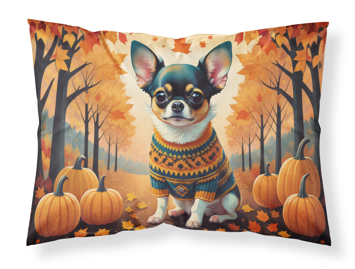 Buy this Tricolor Chihuahua Fall Fabric Standard Pillowcase