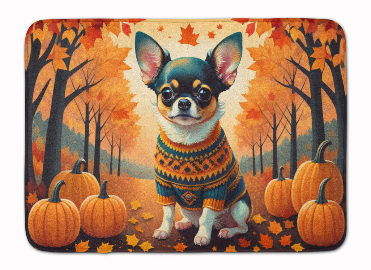 Buy this Tricolor Chihuahua Fall Memory Foam Kitchen Mat