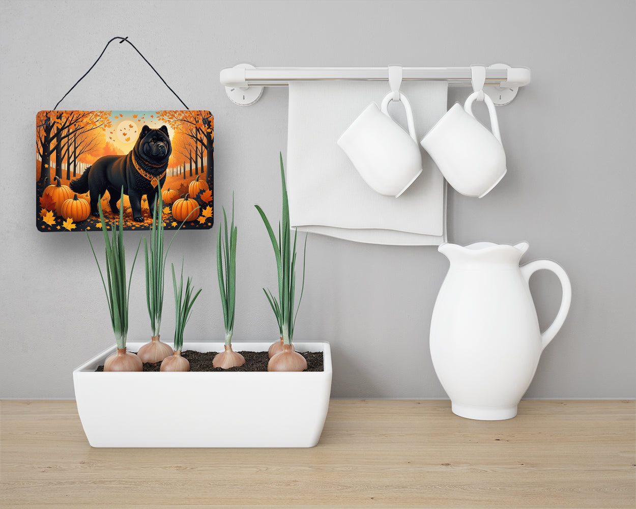 Black Chow Chow Fall Wall or Door Hanging Prints