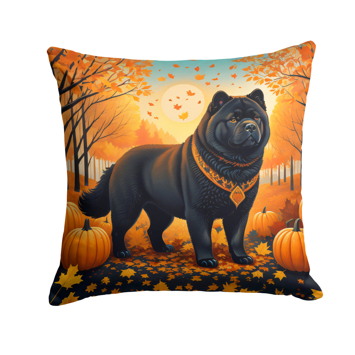 Buy this Black Chow Chow Fall Fabric Decorative Pillow
