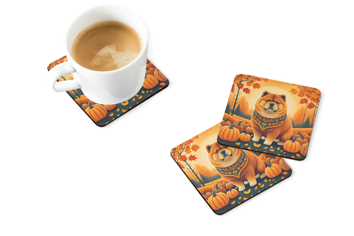 Buy this Chow Chow Fall Foam Coaster Set of 4