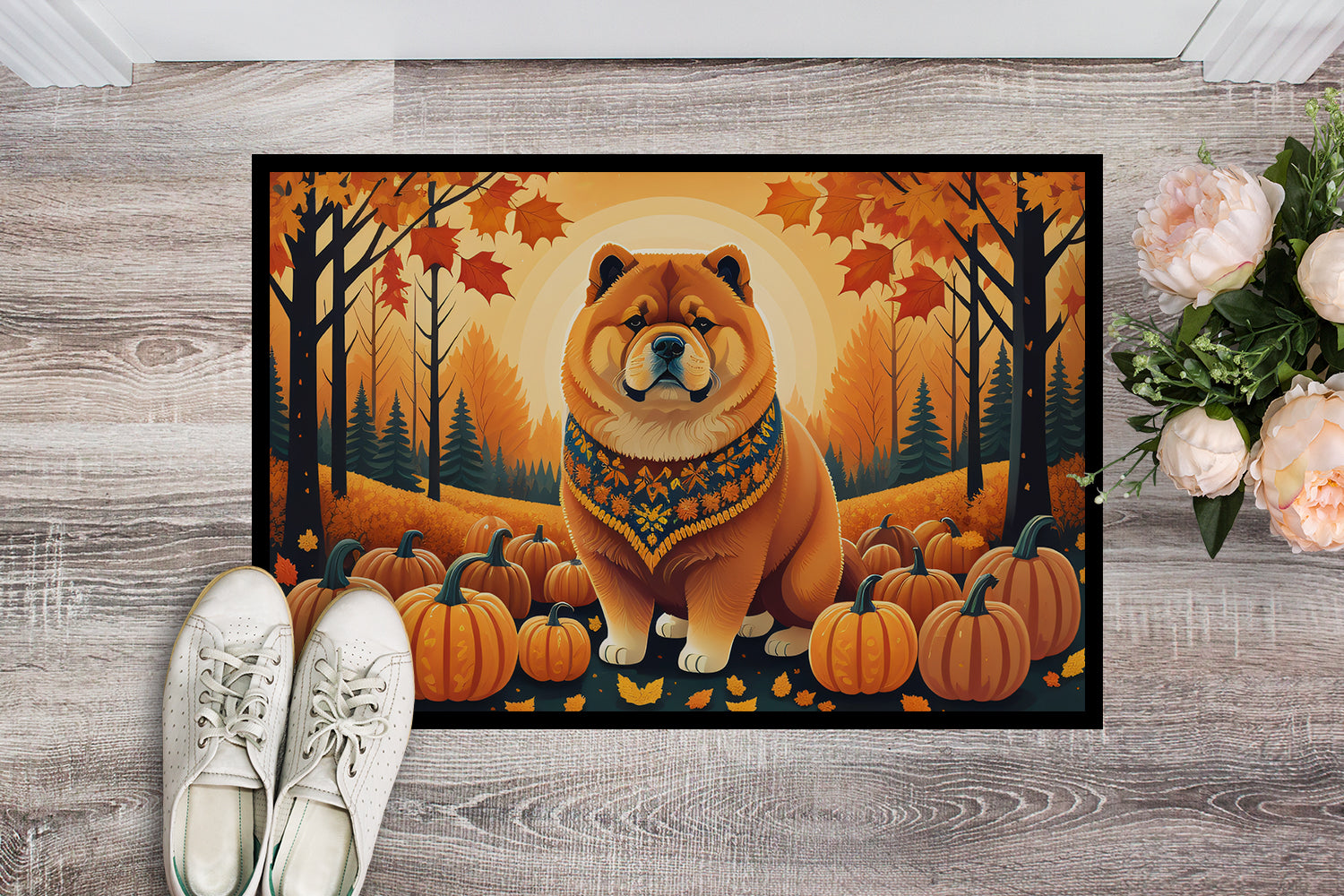 Chow Chow Fall Indoor or Outdoor Mat 24x36