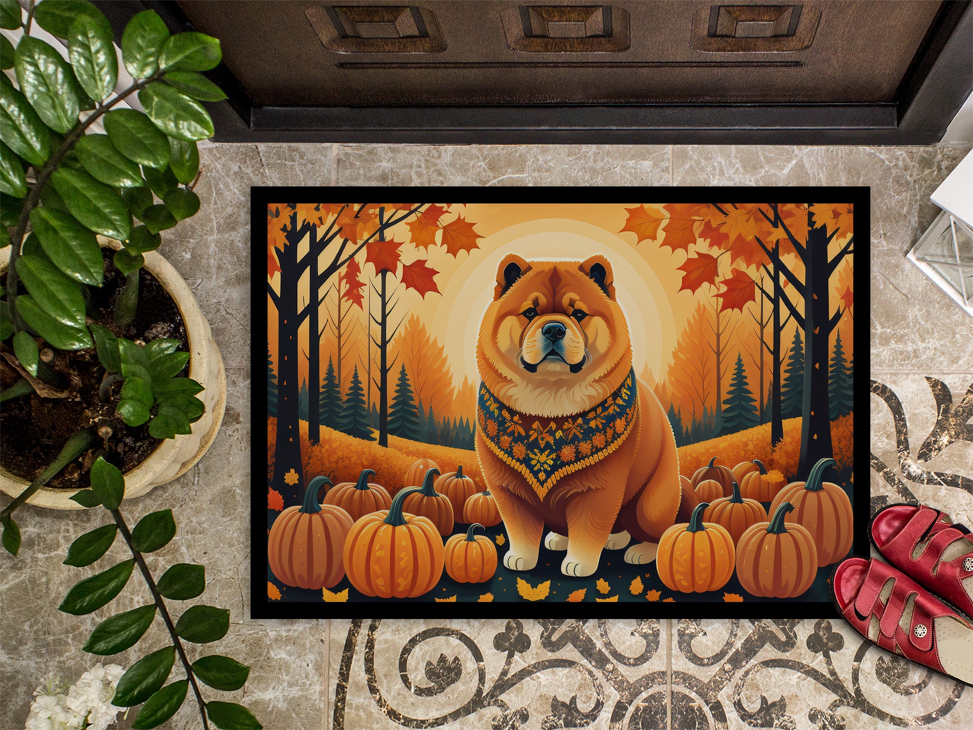 Chow Chow Fall Indoor or Outdoor Mat 24x36