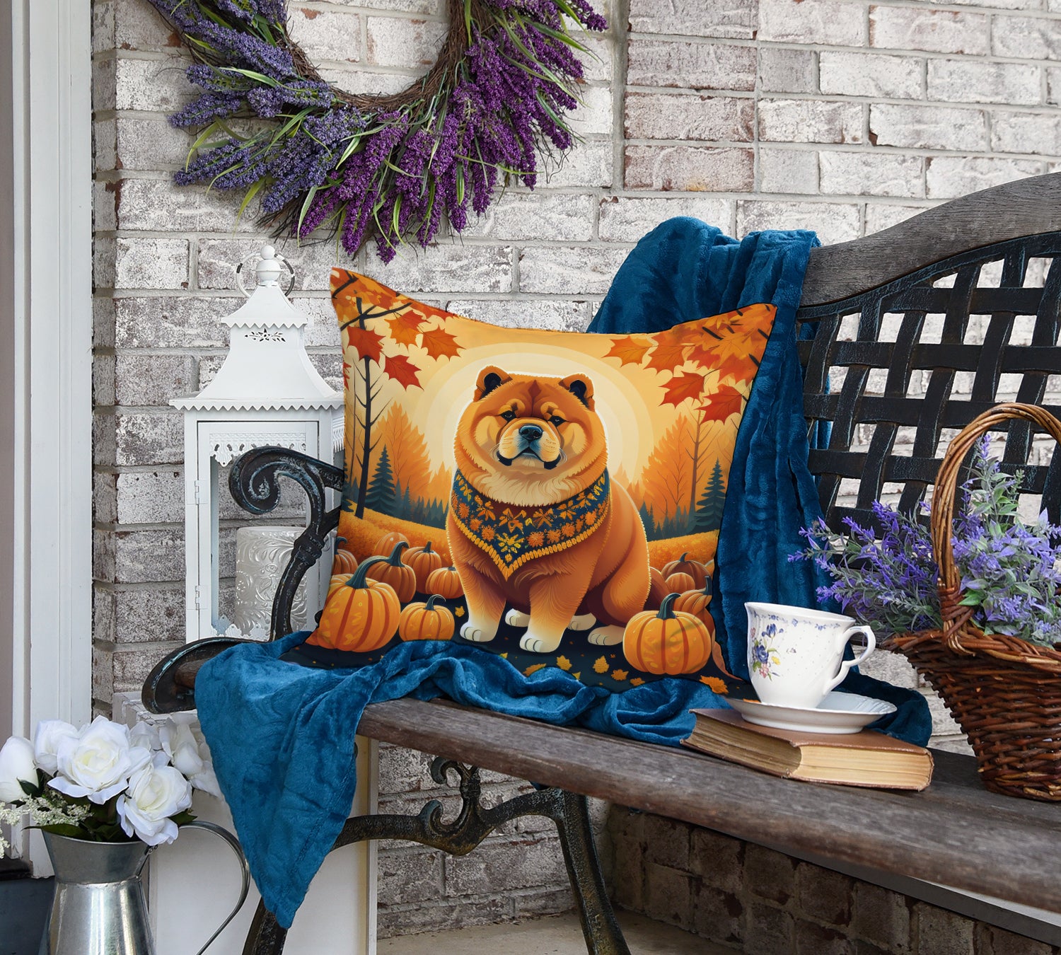 Buy this Chow Chow Fall Fabric Decorative Pillow