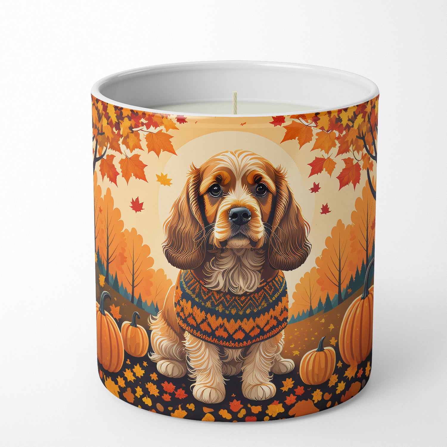 Buy this Cocker Spaniel Fall Decorative Soy Candle