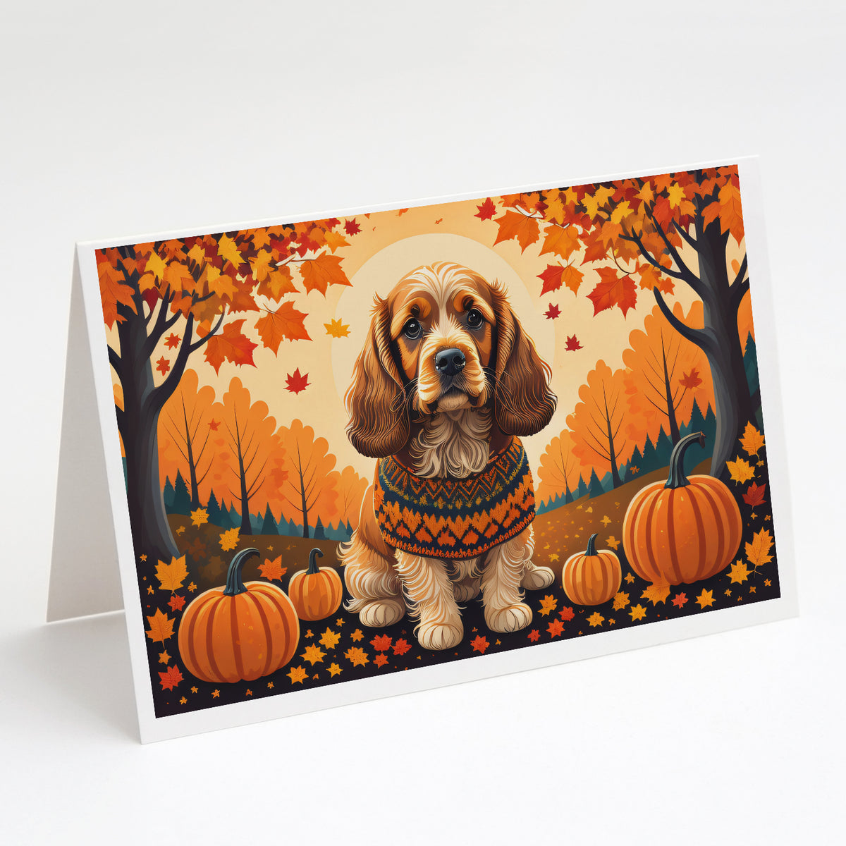 Buy this Cocker Spaniel Fall Greeting Cards and Envelopes Pack of 8