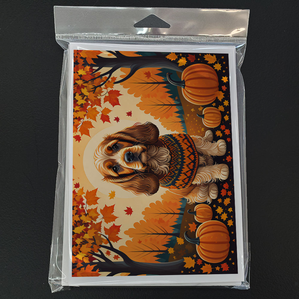Cocker Spaniel Fall Greeting Cards and Envelopes Pack of 8